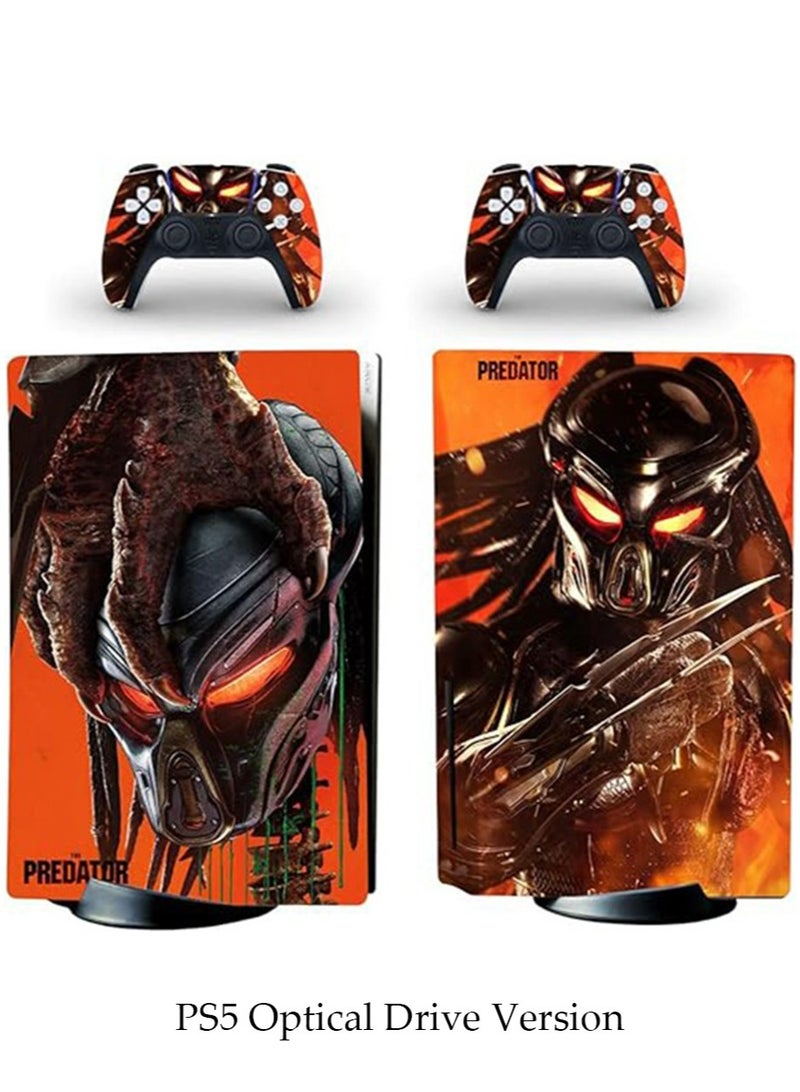 IINE PS5 Optical Drive Version Sticker, Sony PS5 Console Controller Skins Set, Skin Wrap Decal Sticker PS5 Disk Edition, Protective Film Sticker for PS5 Predator , Vinyl Sticker Cover Sticker - Image 1